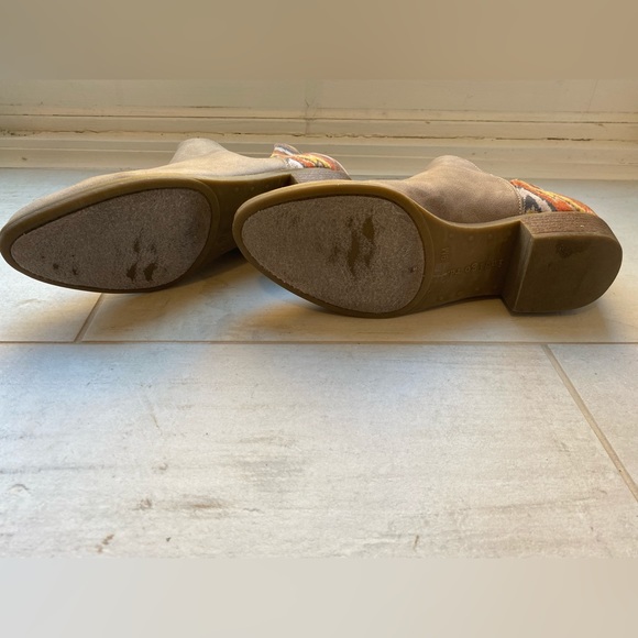 Suede and Embroidered Ankle Booties - Picture 5 of 6